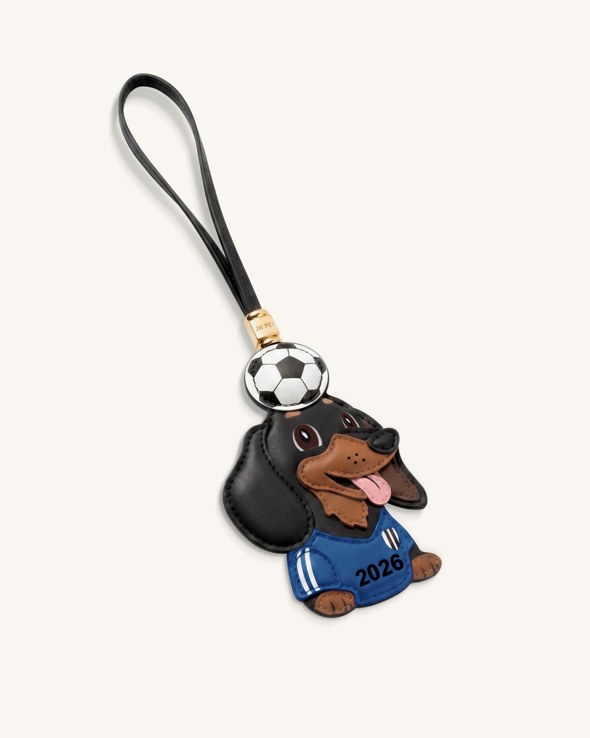 Breloque Sac Ballon de Foot Teckel Coupe du Monde - Bleu