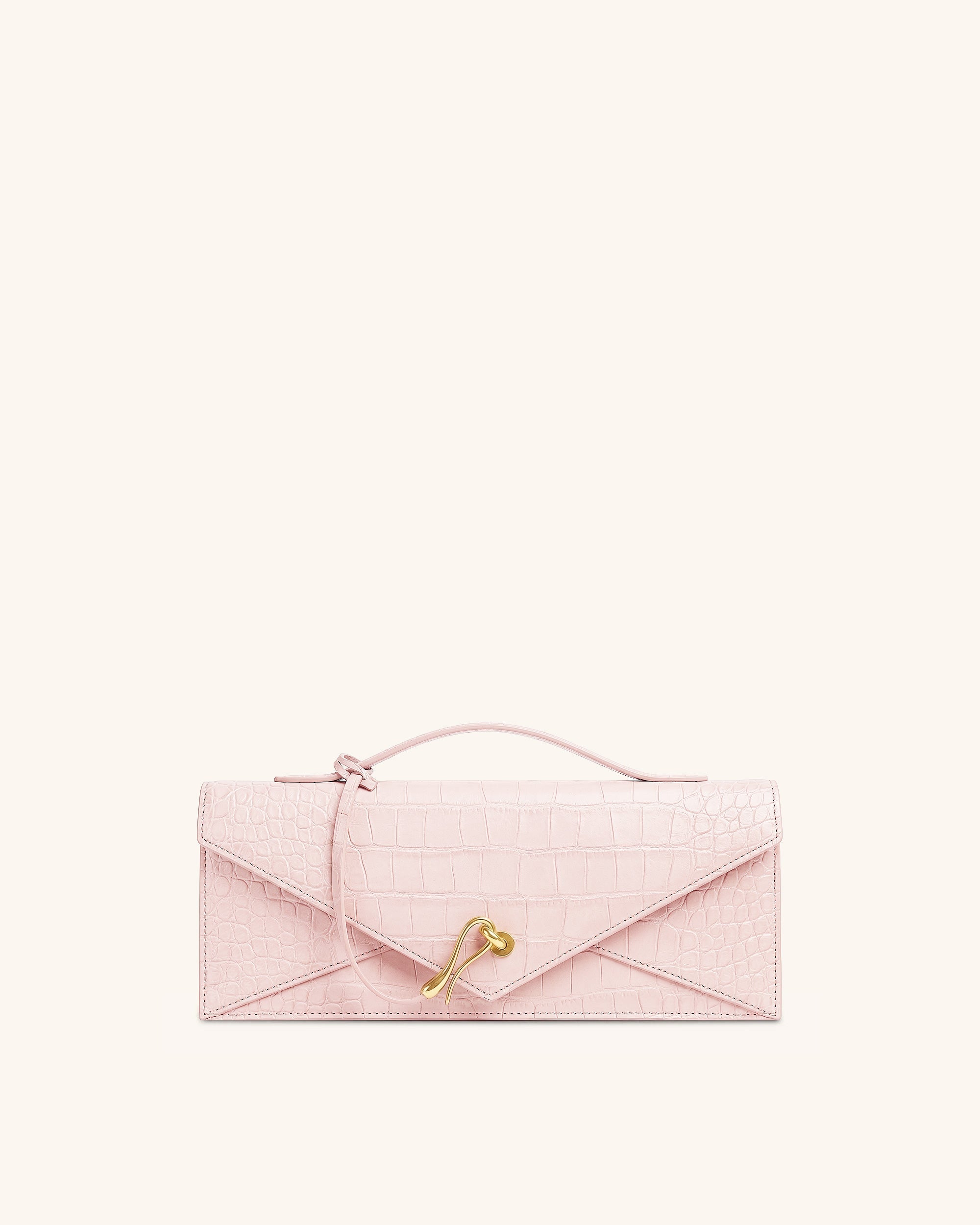 Celeste Sac à main enveloppe - Rose effet croco