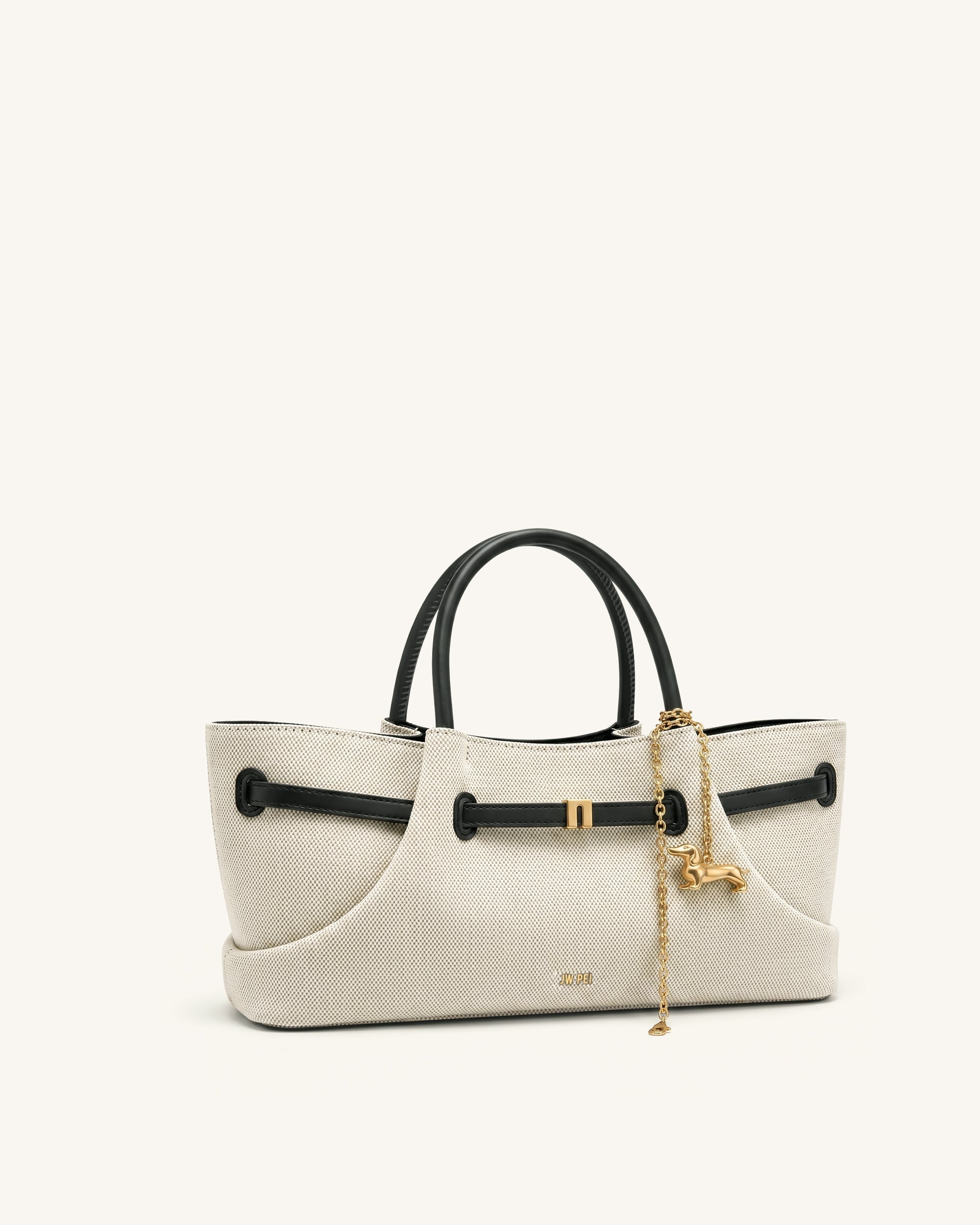 Maeve Sac fourre-tout avec breloque en métal teckel - Toile noire