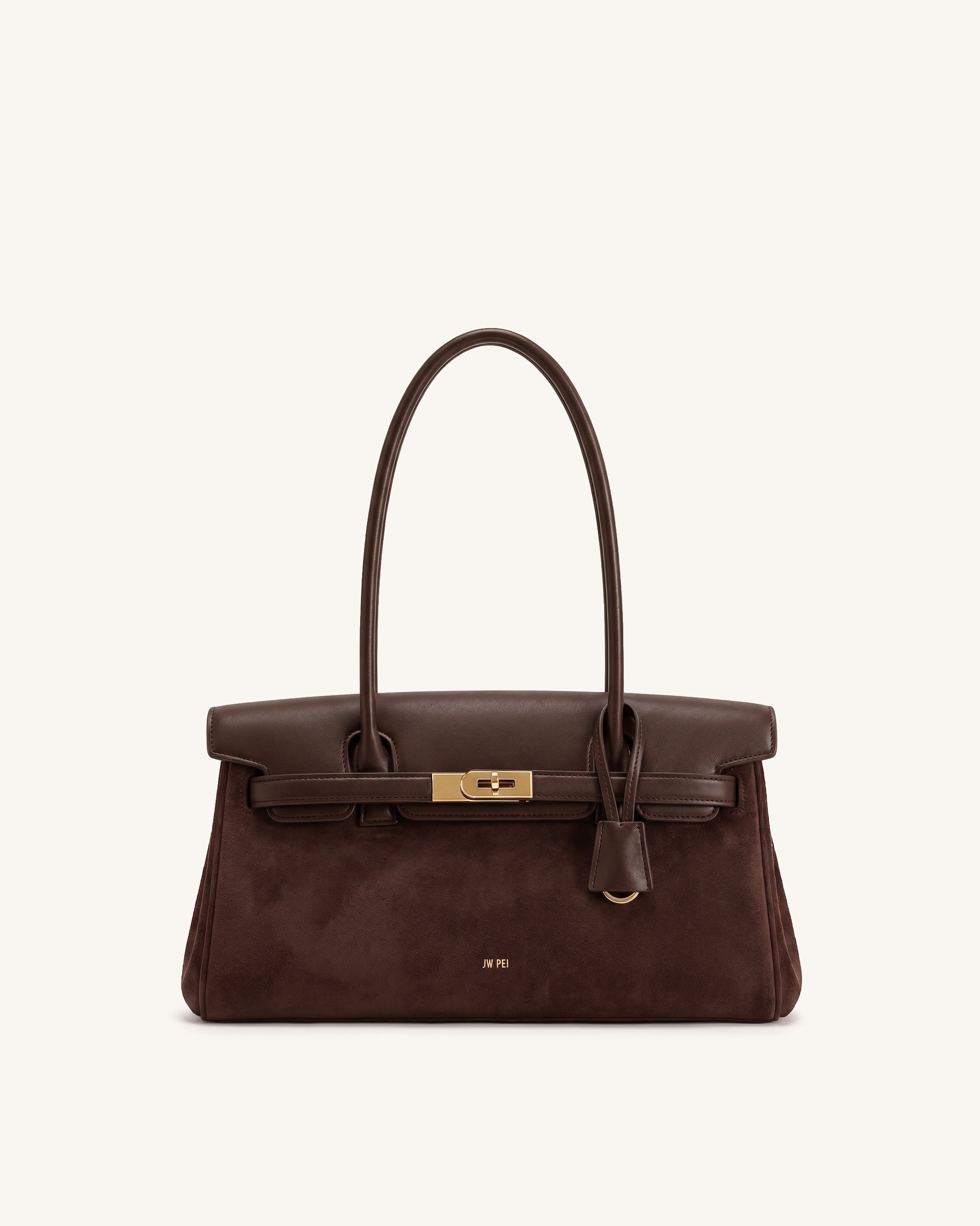 Yara Sac porté épaule en faux daim - Marron chocolat