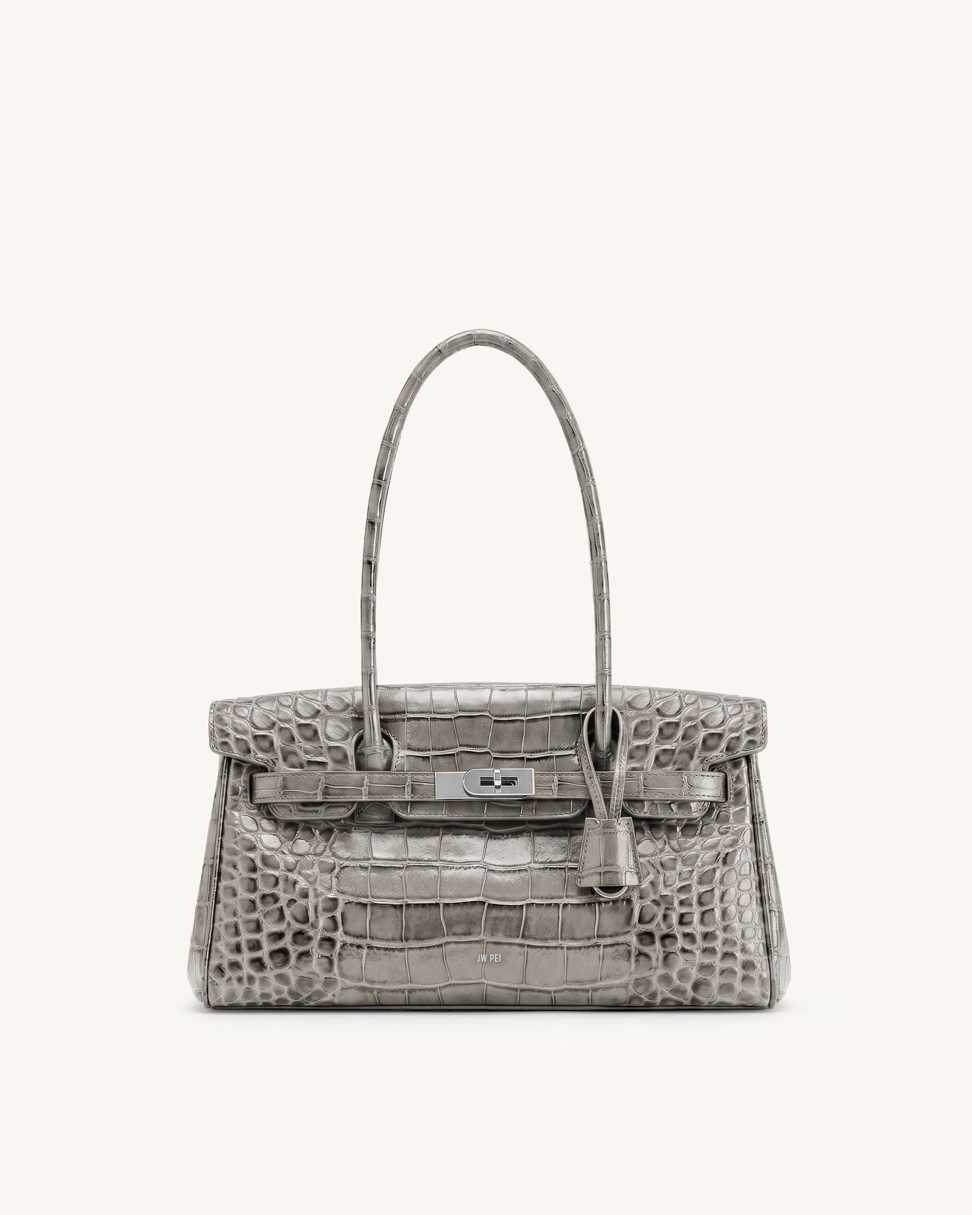 Yara Sac à bandoulière - Effet croco gris