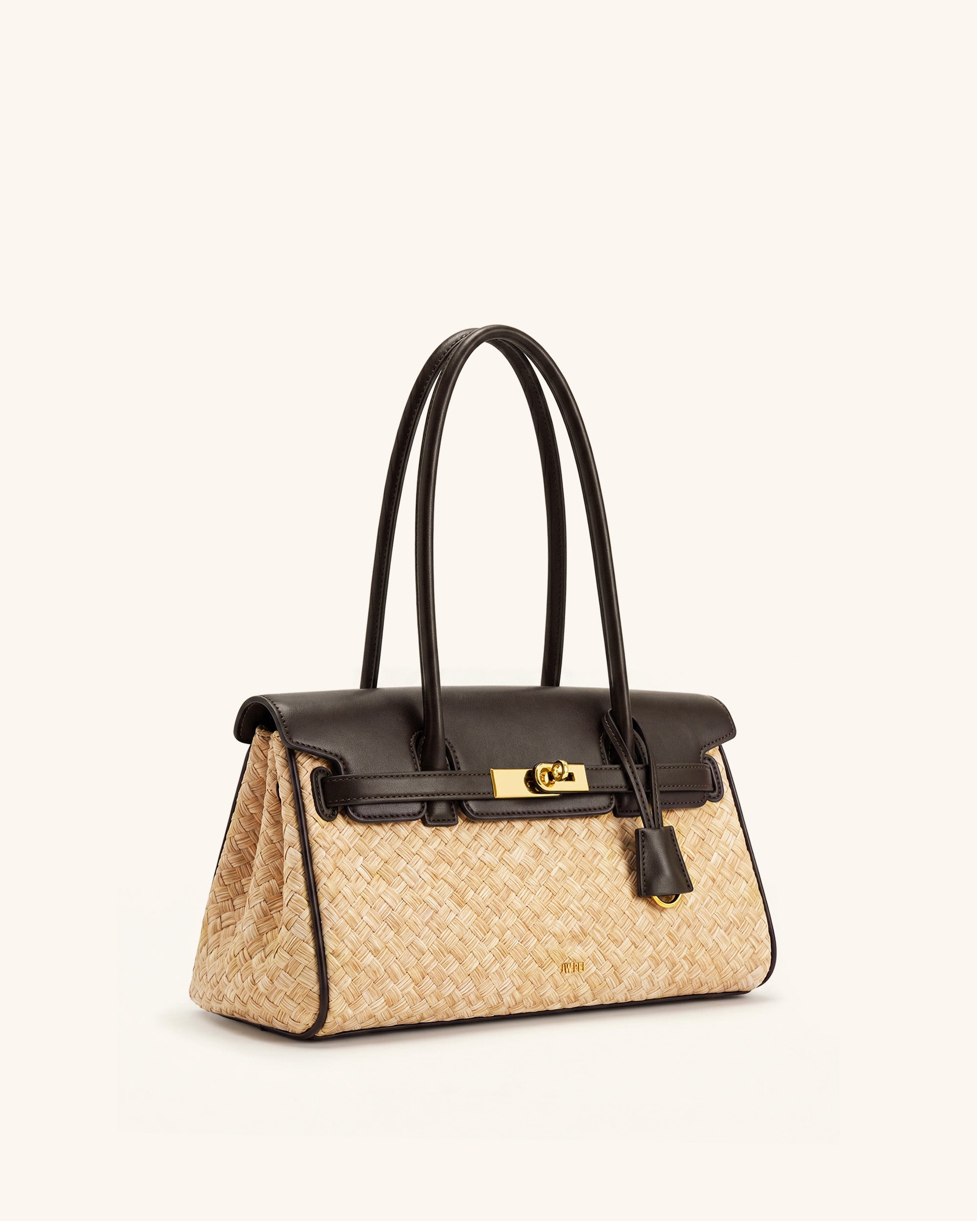 Yara Sac à bandoulière en paille synthétique - Marron