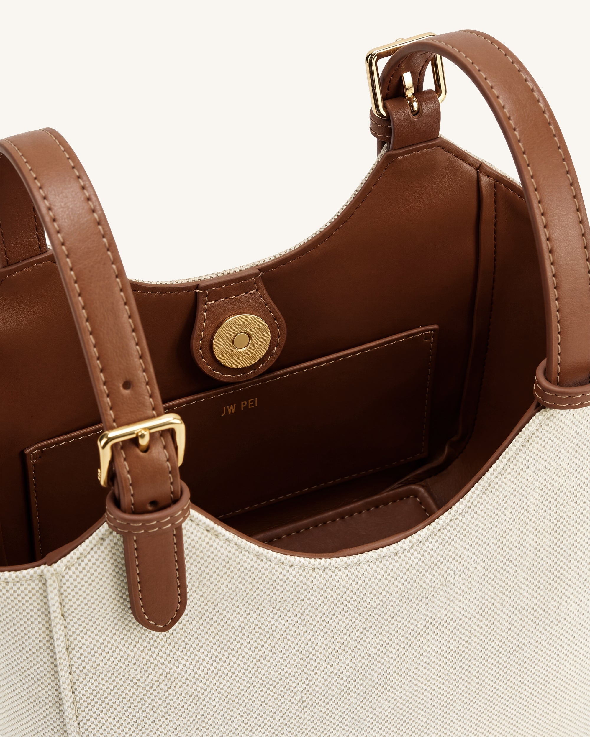 Ines Sac cabas avec cadenas - Toile marron