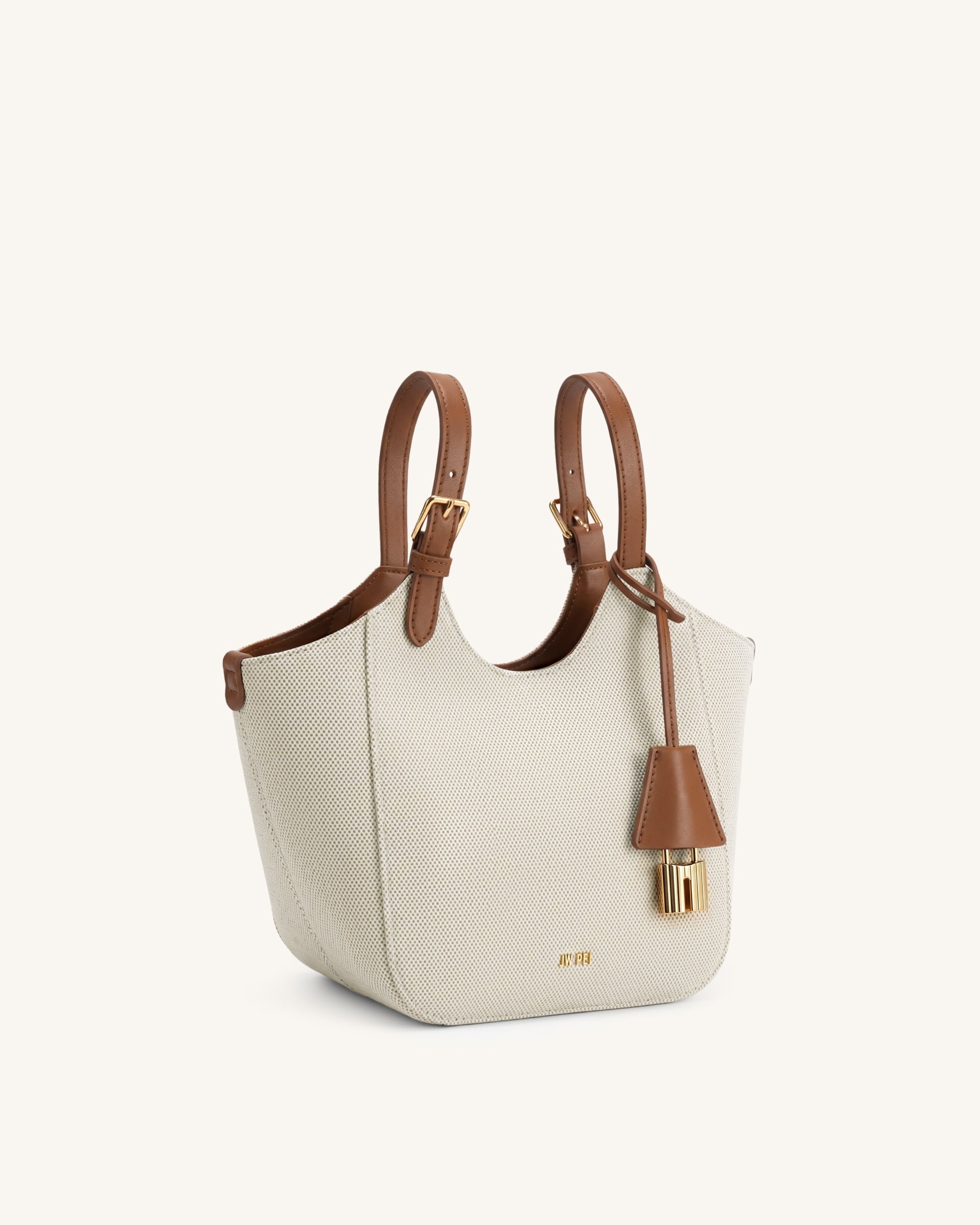 Ines Sac cabas avec cadenas - Toile marron