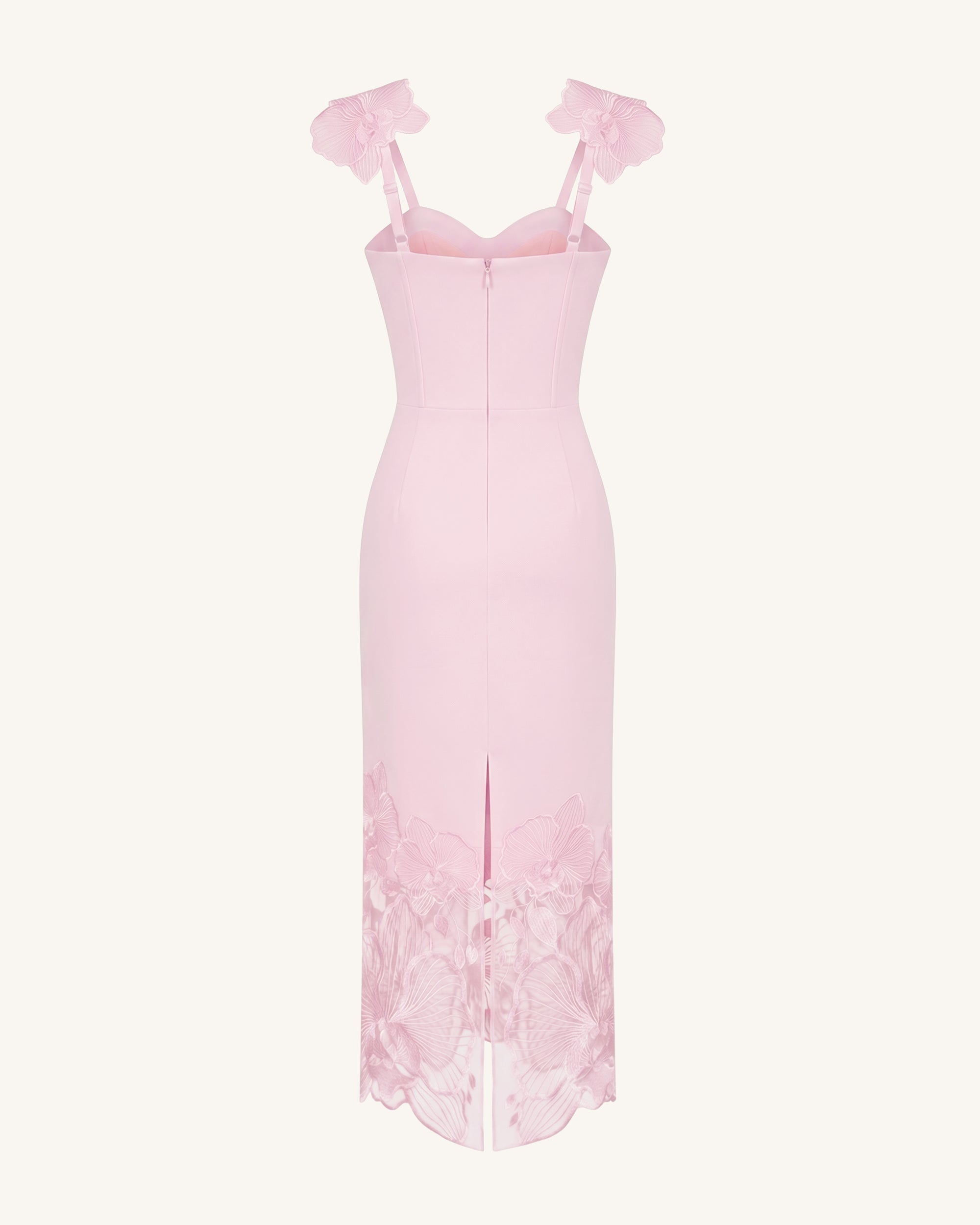 Orchid Robe corset brodée - Vieux rose