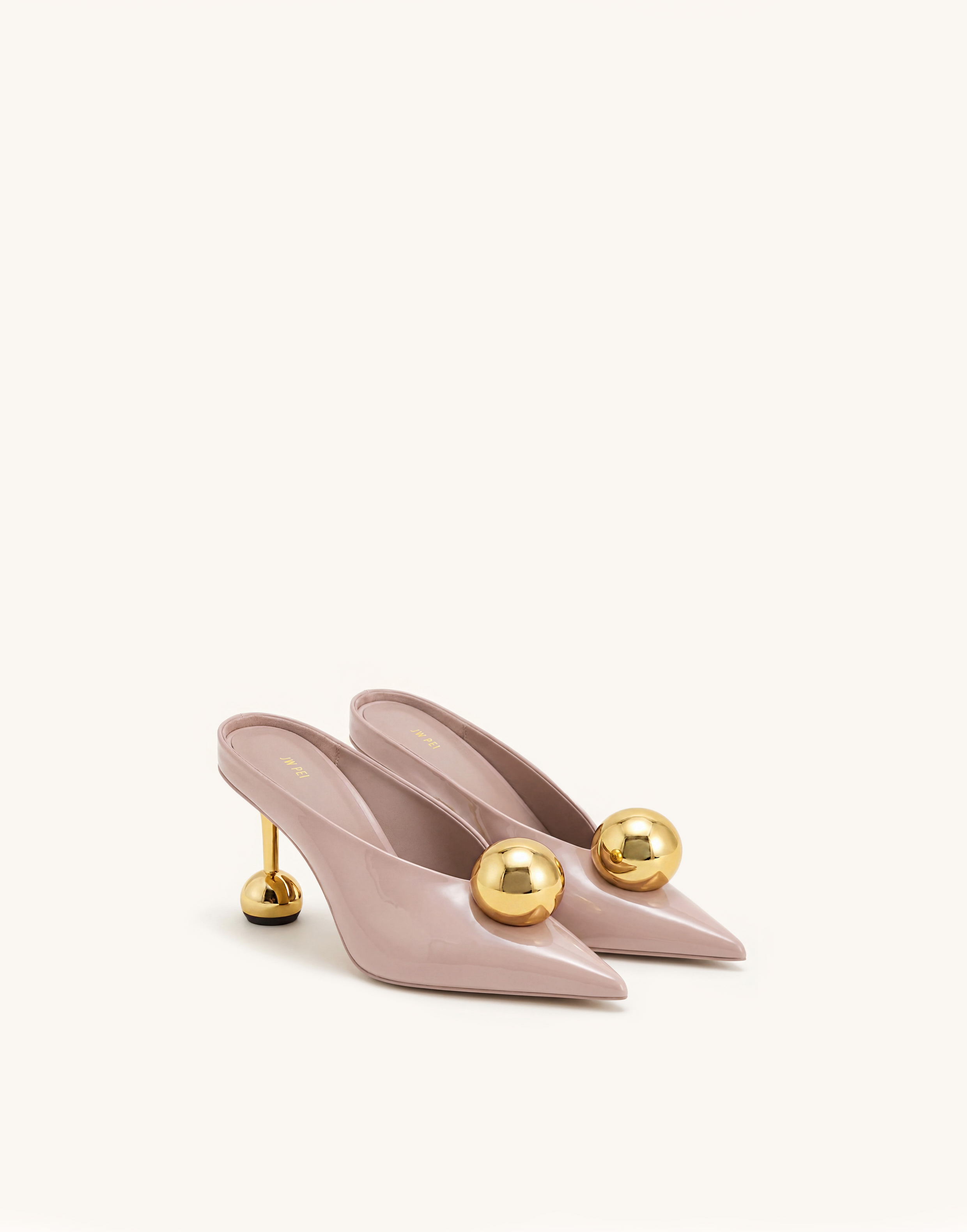 Mules à talon Sofia - Rose poudré