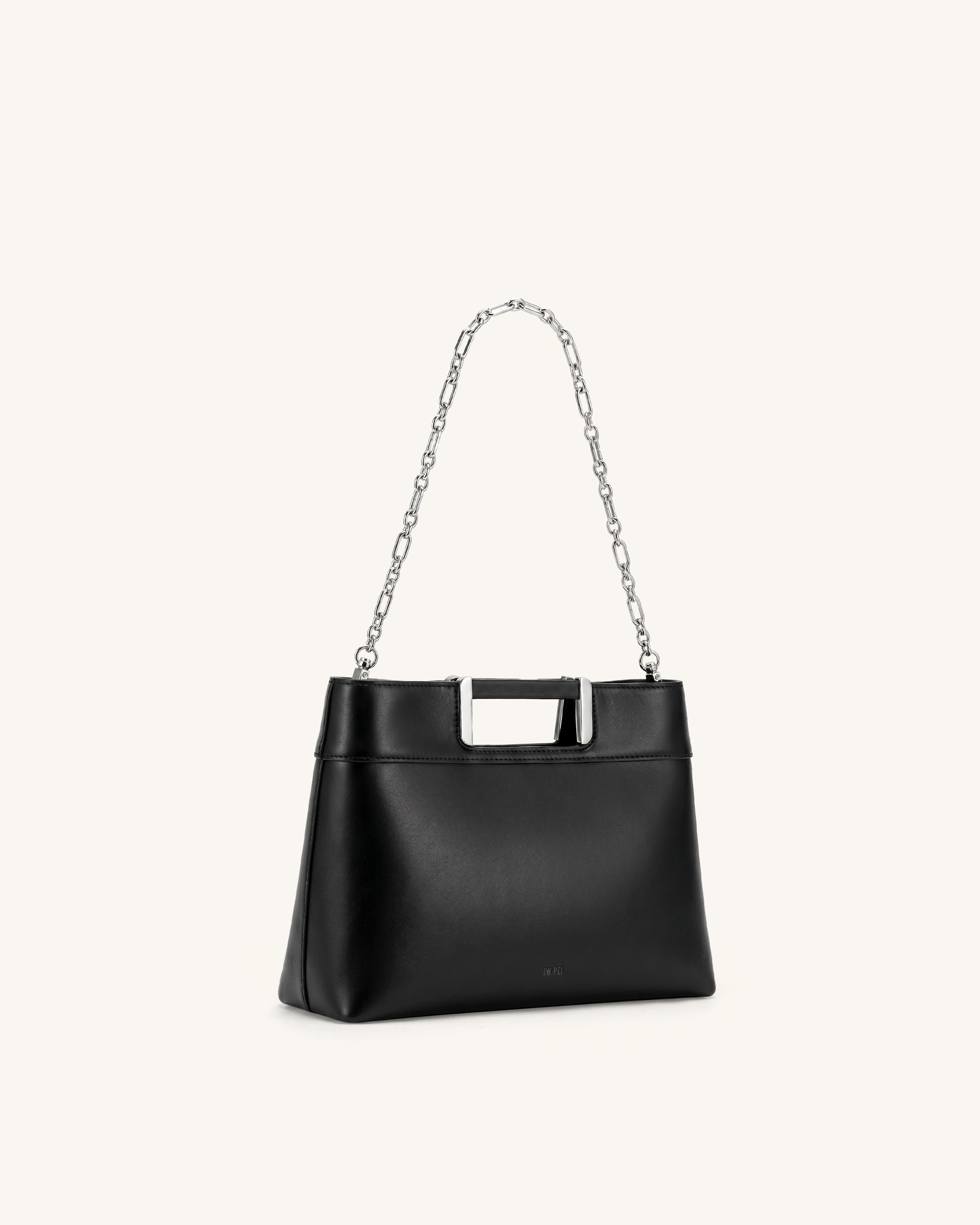 Elodie Sac à main à poignée chaîne - Noir