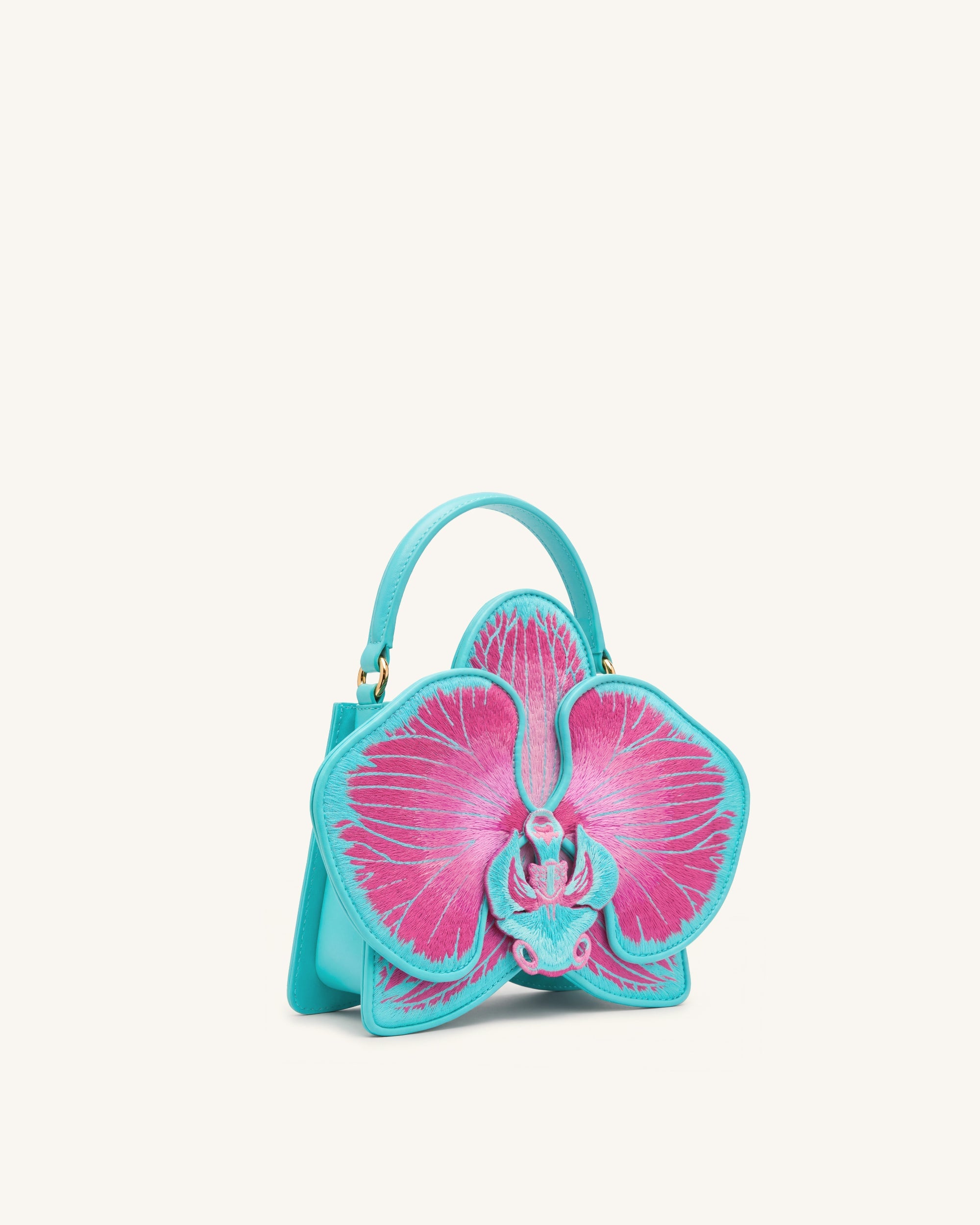 Flora Sac à poignée supérieure en forme d'orchidée - Rose Bleu