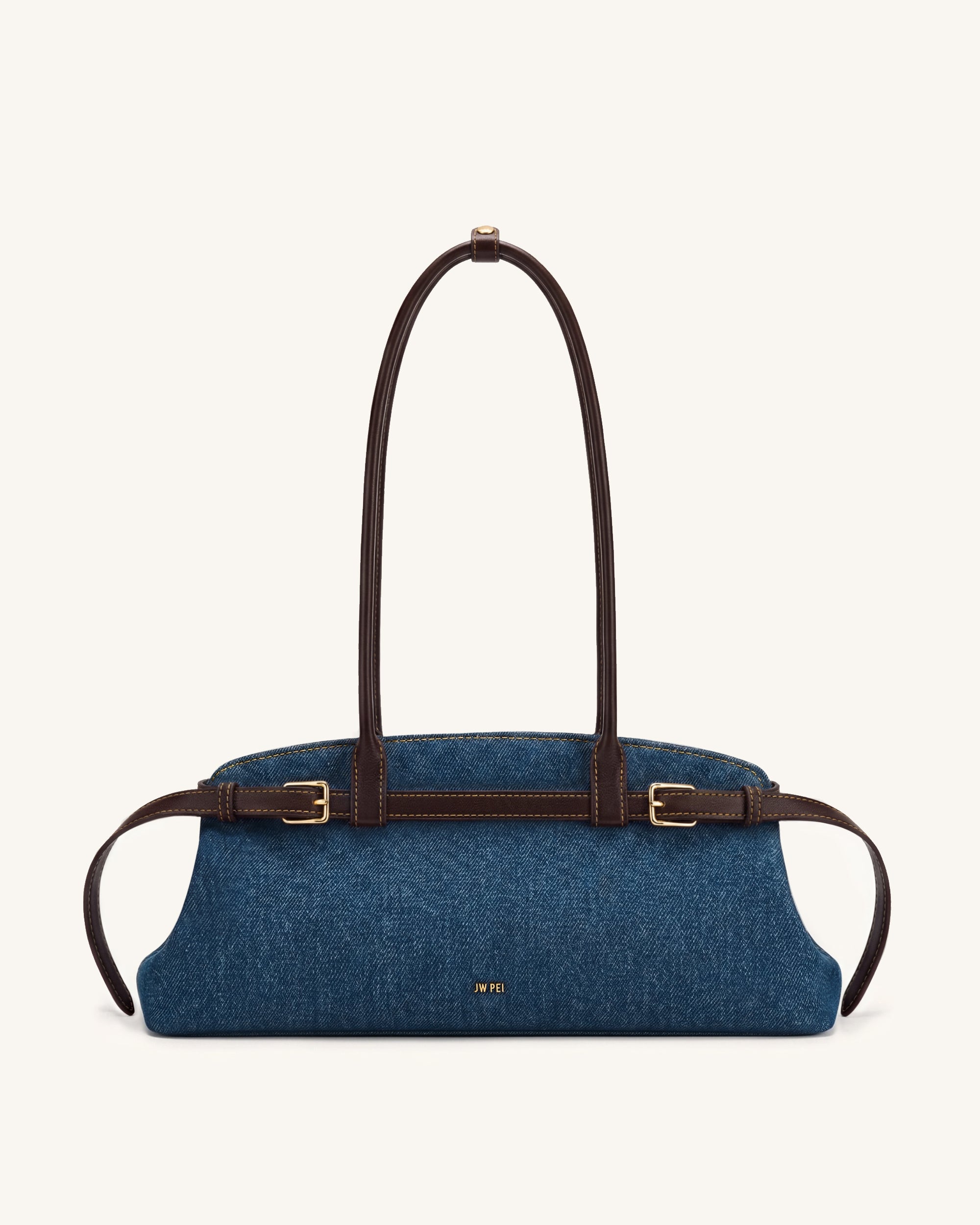 Sac bandoulière est-ouest avec détail de ceinture Arden - Denim bleu