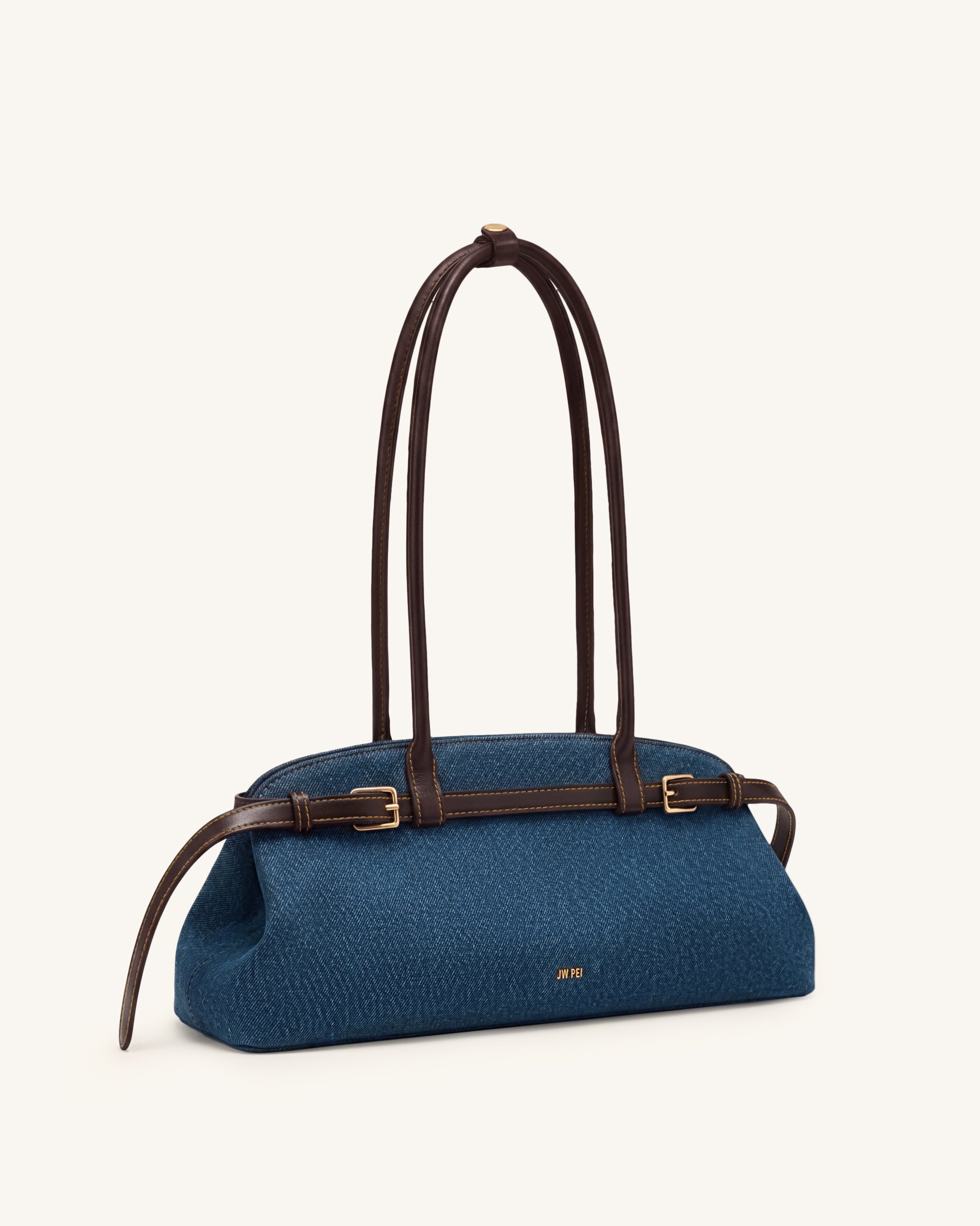 Sac bandoulière est-ouest avec détail de ceinture Arden - Denim bleu