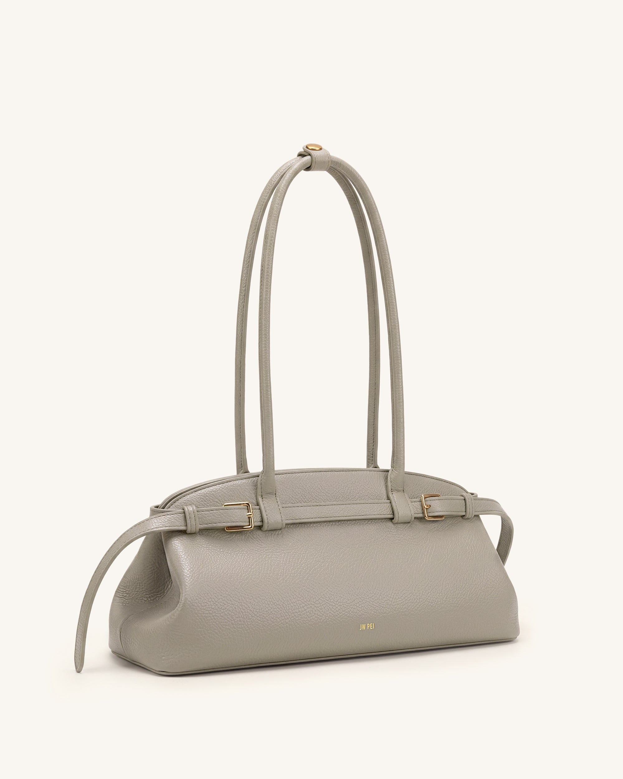 Sac bandoulière est-ouest avec détail de ceinture grainé Arden - Taupe