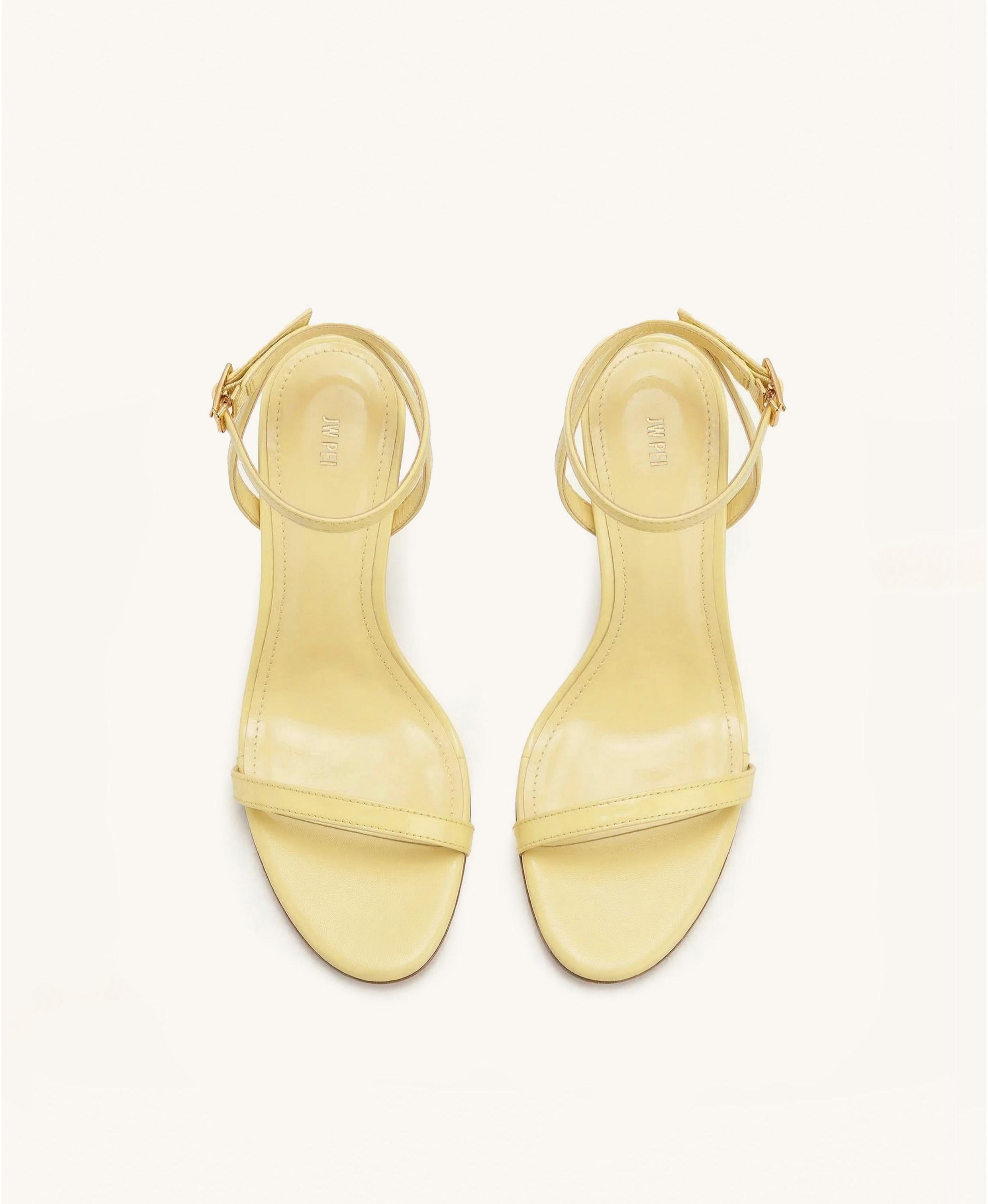Alivia Sandales à talon en métal doré - Jaune pâle