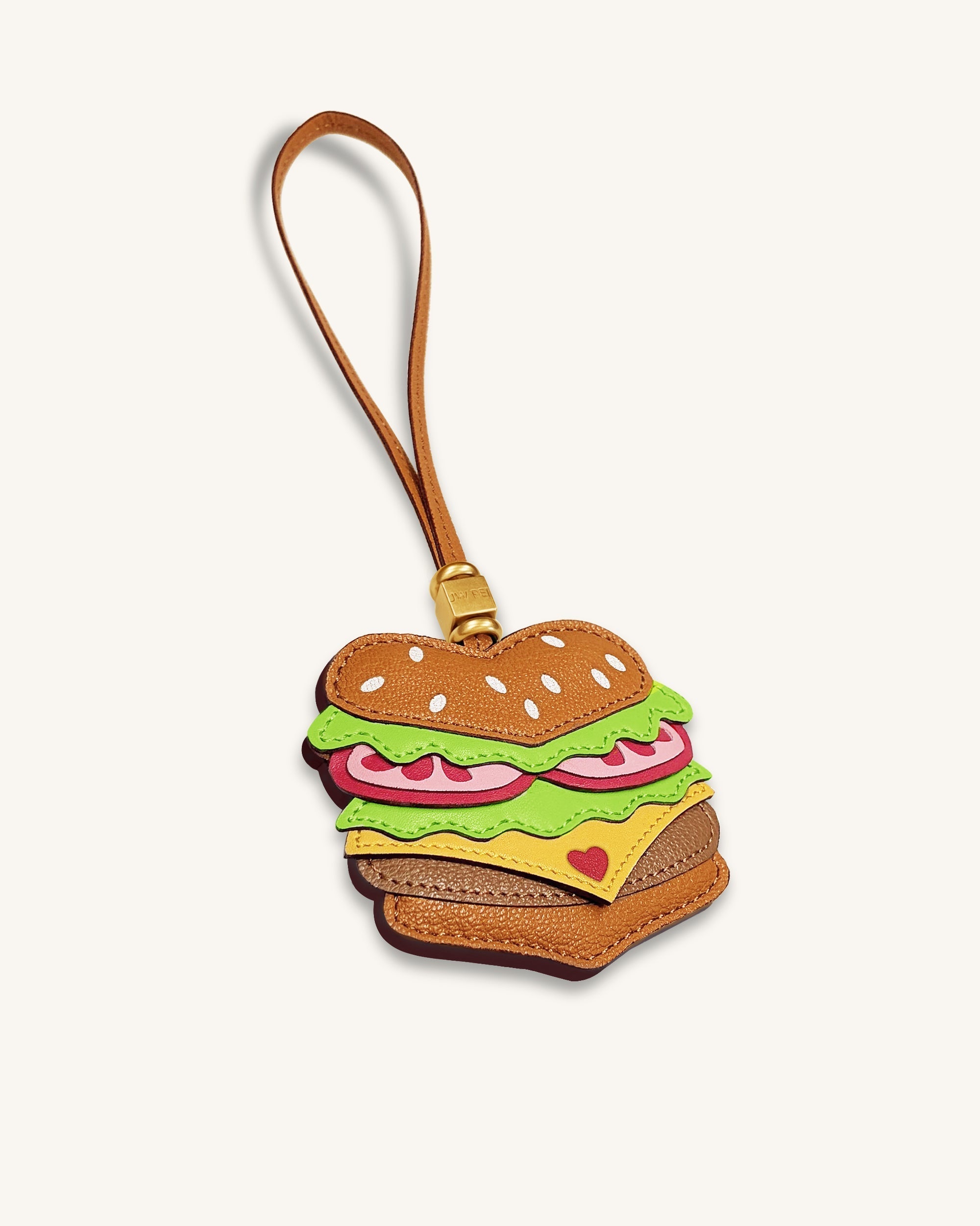 Breloque sac Burger - Marron