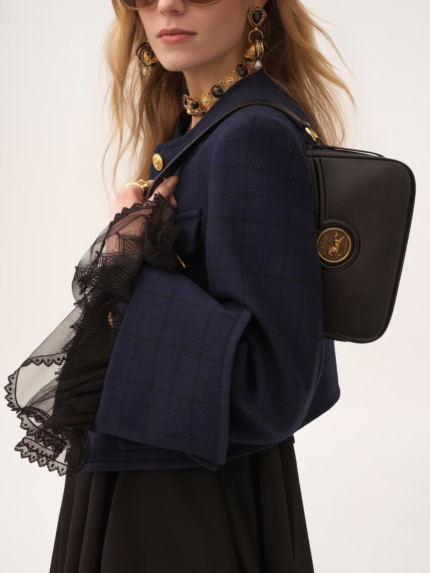 SAC PORTÉ ÉPAULE HORSE MEDAL EN CUIR GRAINÉ