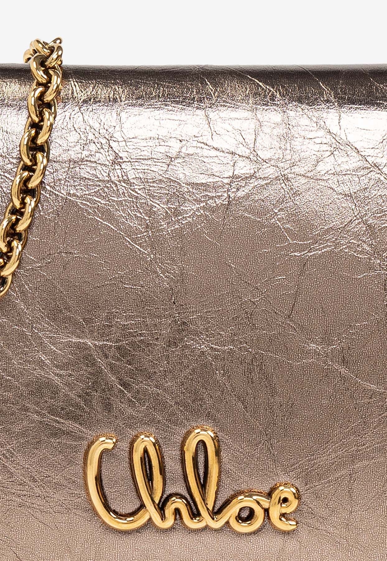 Iconique Metallic en Cuir Chaîne Pochette