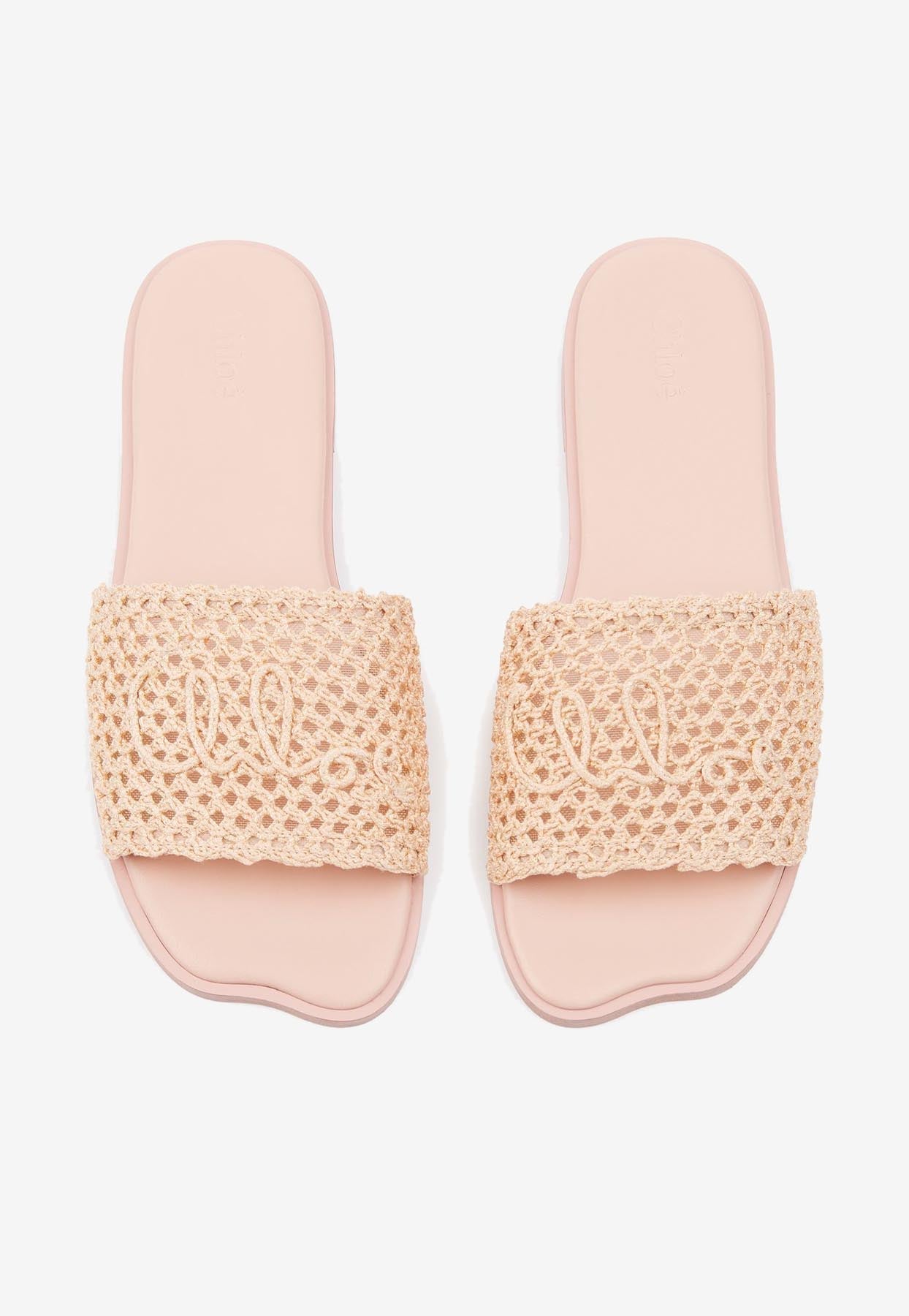 Soleil Crochet-Effect Sandales Plates