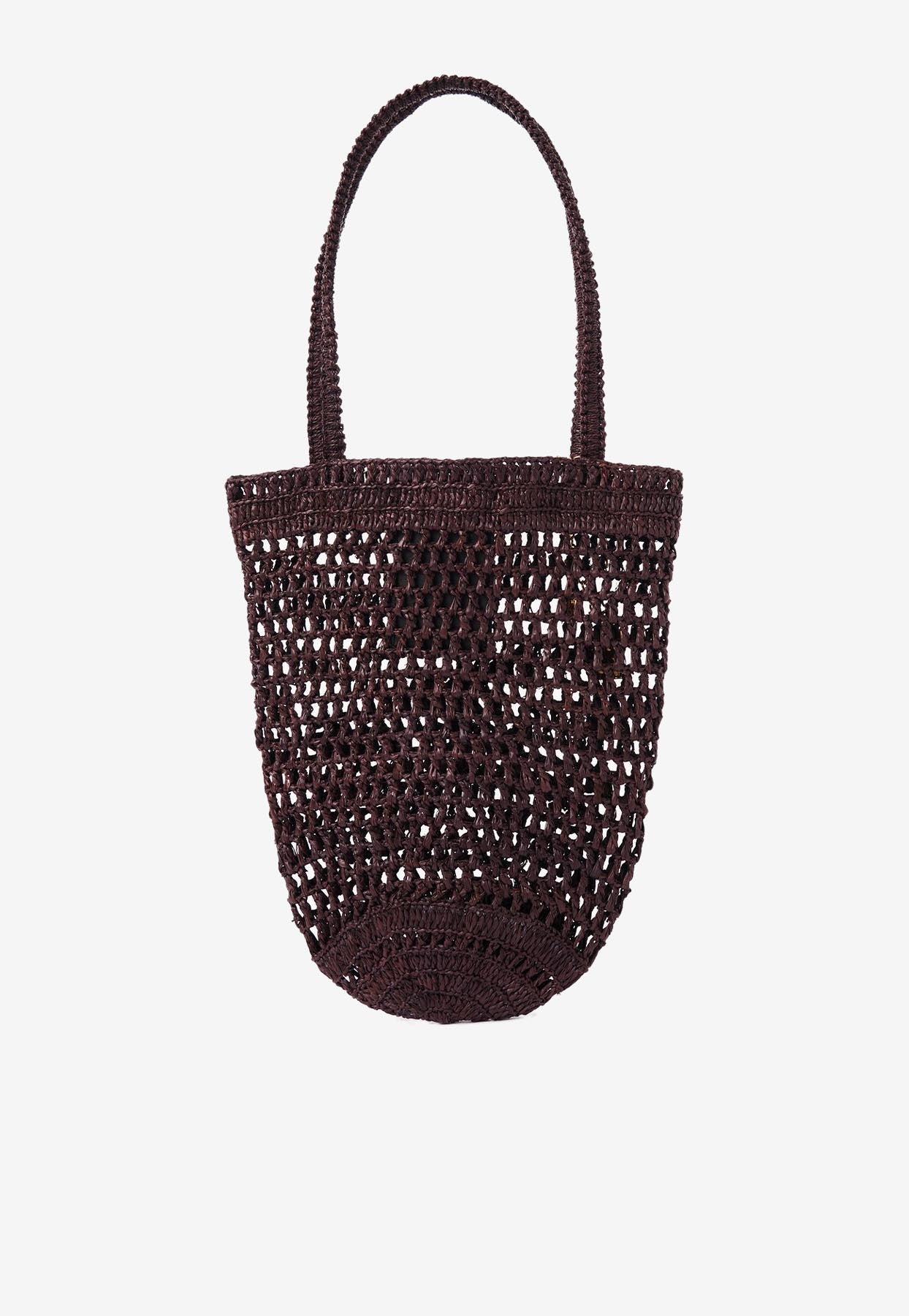 Petit Summer Banana Cabas Bag en Raffia