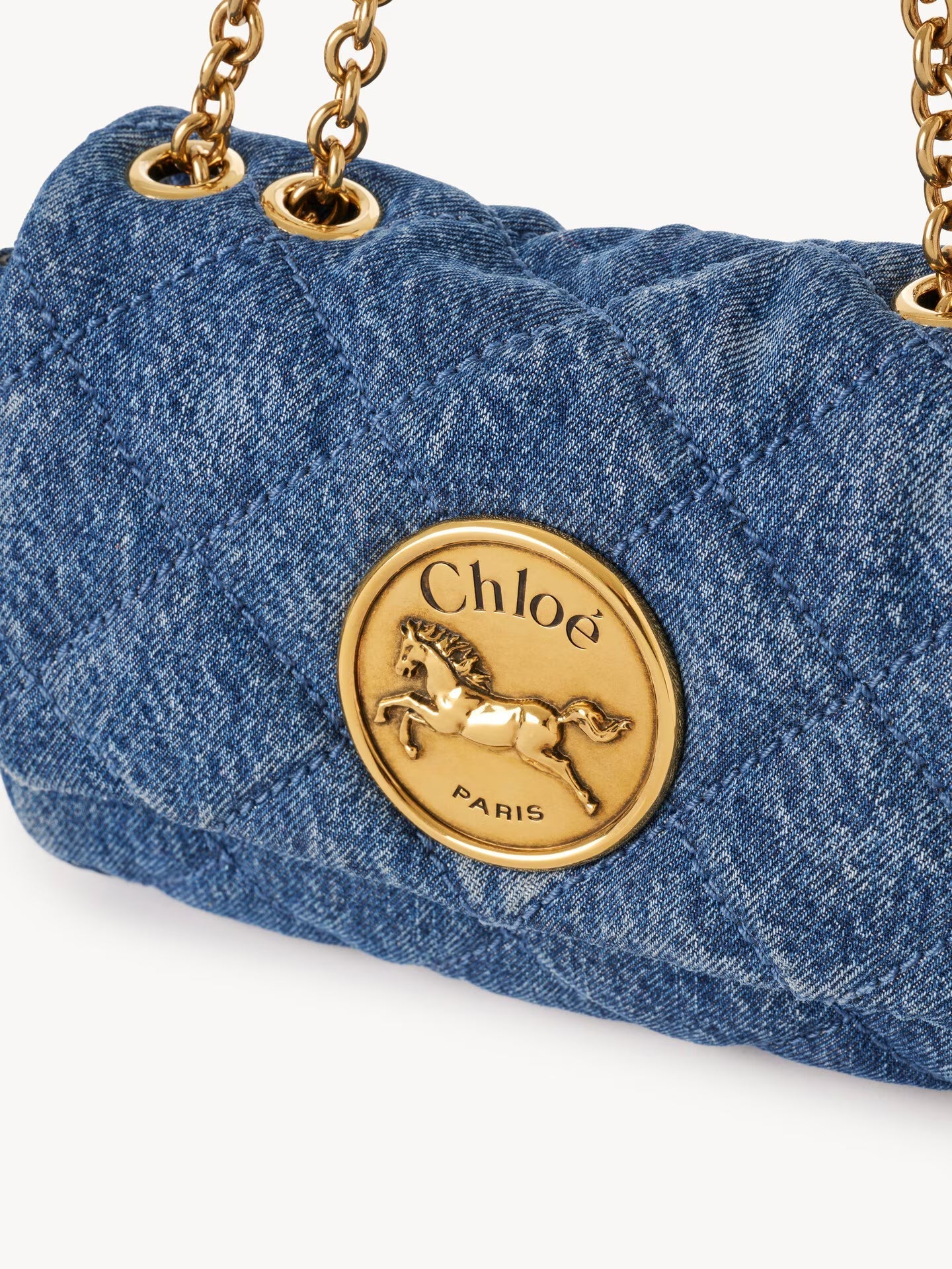 PETIT SAC PORTÉ ÉPAULE CHLOÉ HERITAGE EN DENIM