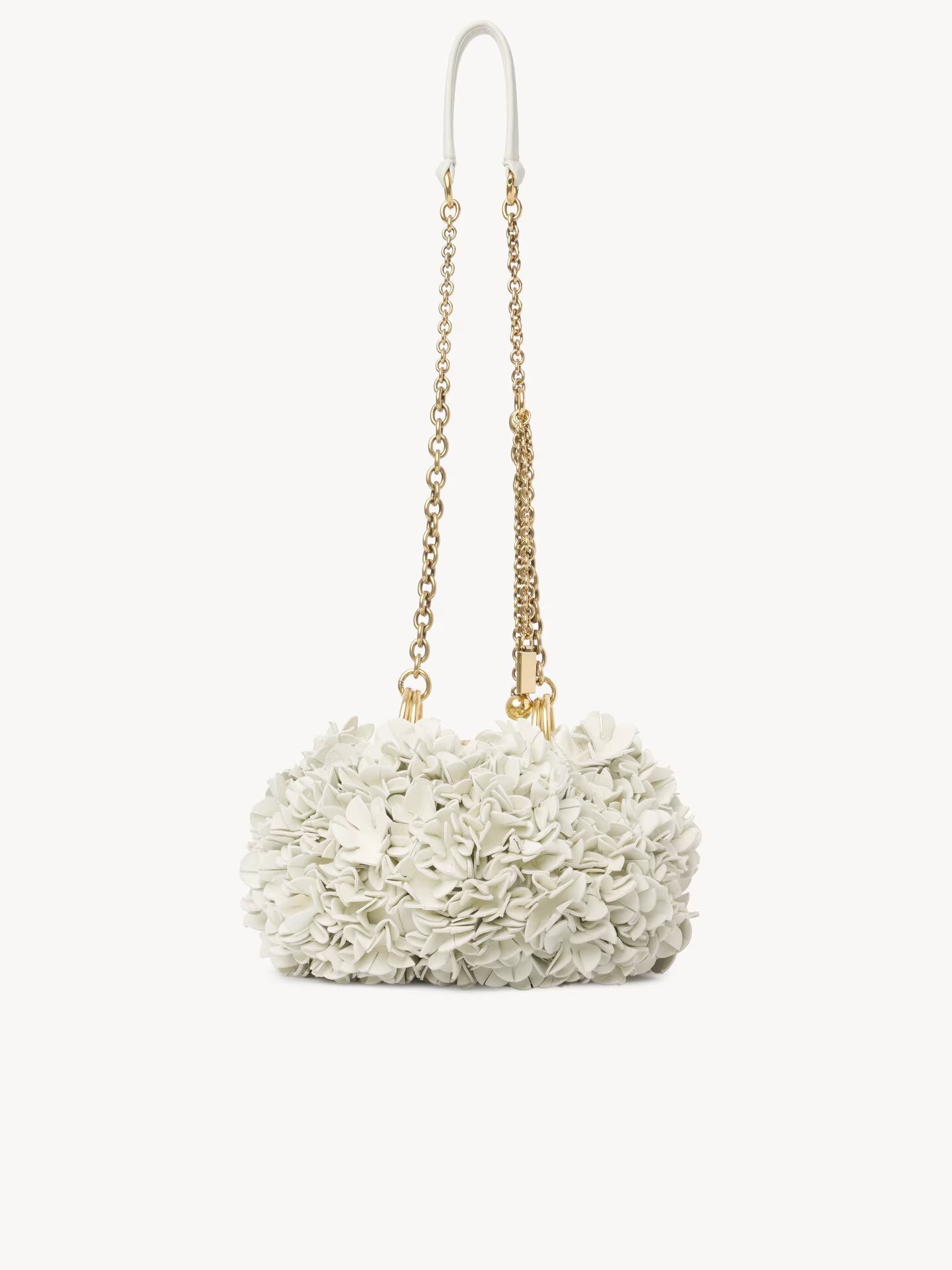 SAC CHAÎNE PORTÉ ÉPAULE CHLOÉ PLISSÉ EN CUIR FLORAL