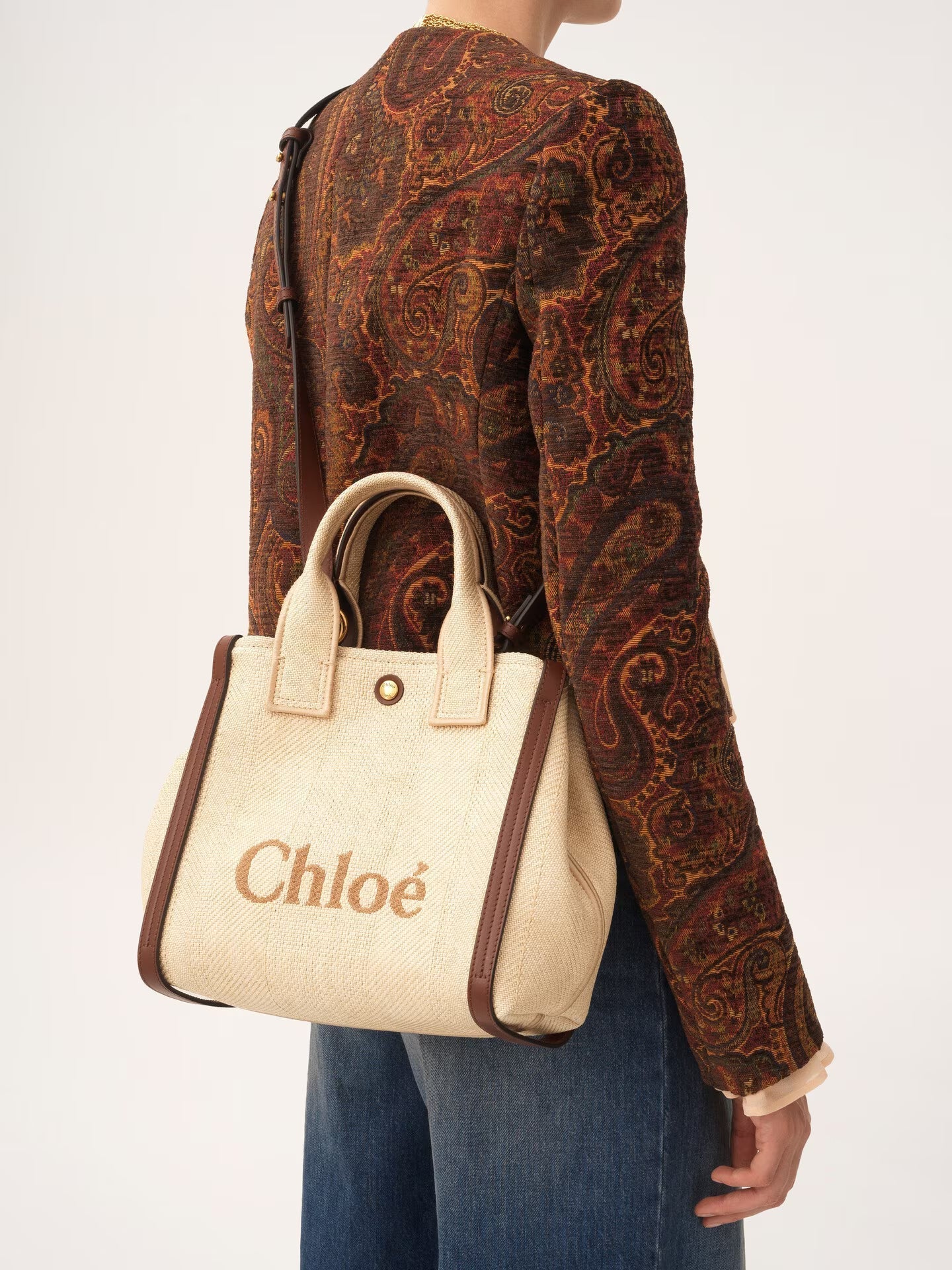 SAC PORTÉ ÉPAULE CHLOÉ CARRY EN RAPHIA