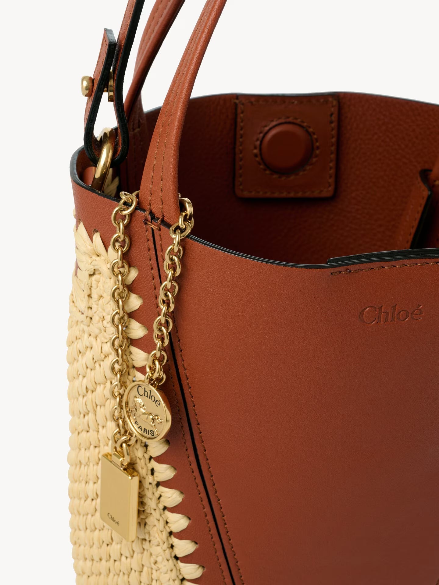 LARGE SAC CABAS CHLOÉ SPIN EN CUIR VELOURS